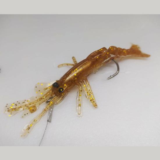 Karides Sahte Silikon Shrimp Balık Yemi Silikon Karides 7,62 cm 6,5 gr Kahverengi