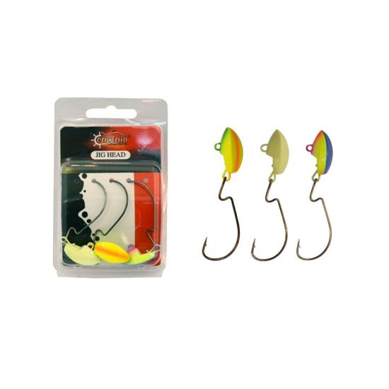 Captain Jig Head Current Offset İğneli Jig Head 3lü Mix Set